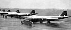 The crews of No.101 Squadron, first to operate Canberras, pose at Binbrook, Lincs, with their new aircraft