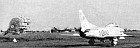 One of the 5 Aerobrigata G.91's landing on a grass strip during the NATO exercises at Friuli